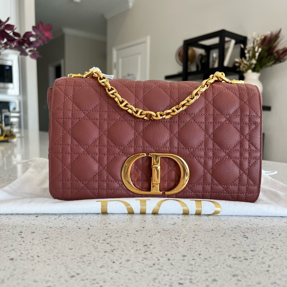 Dior Caro Medium Calfskin in Rust